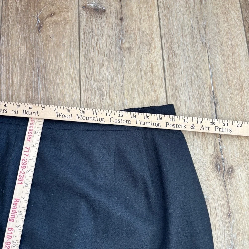 Sag Harbor Black Skirt 100% Wool Size 18W Midi Comfort Elastic In Waist Academia